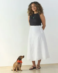 Everlane Shorts & Skirts|Jeans*The Linen Eyelet Midi Skirt Marina Bay
