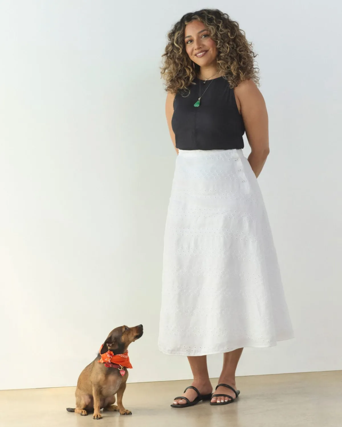 Everlane Shorts & Skirts|Jeans*The Linen Eyelet Midi Skirt Marina Bay