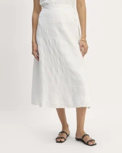 Everlane Shorts & Skirts|Jeans*The Linen Eyelet Midi Skirt Marina Bay