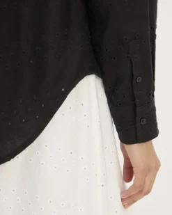Everlane Tops*The Linen Eyelet Relaxed Shirt Black Eyelet