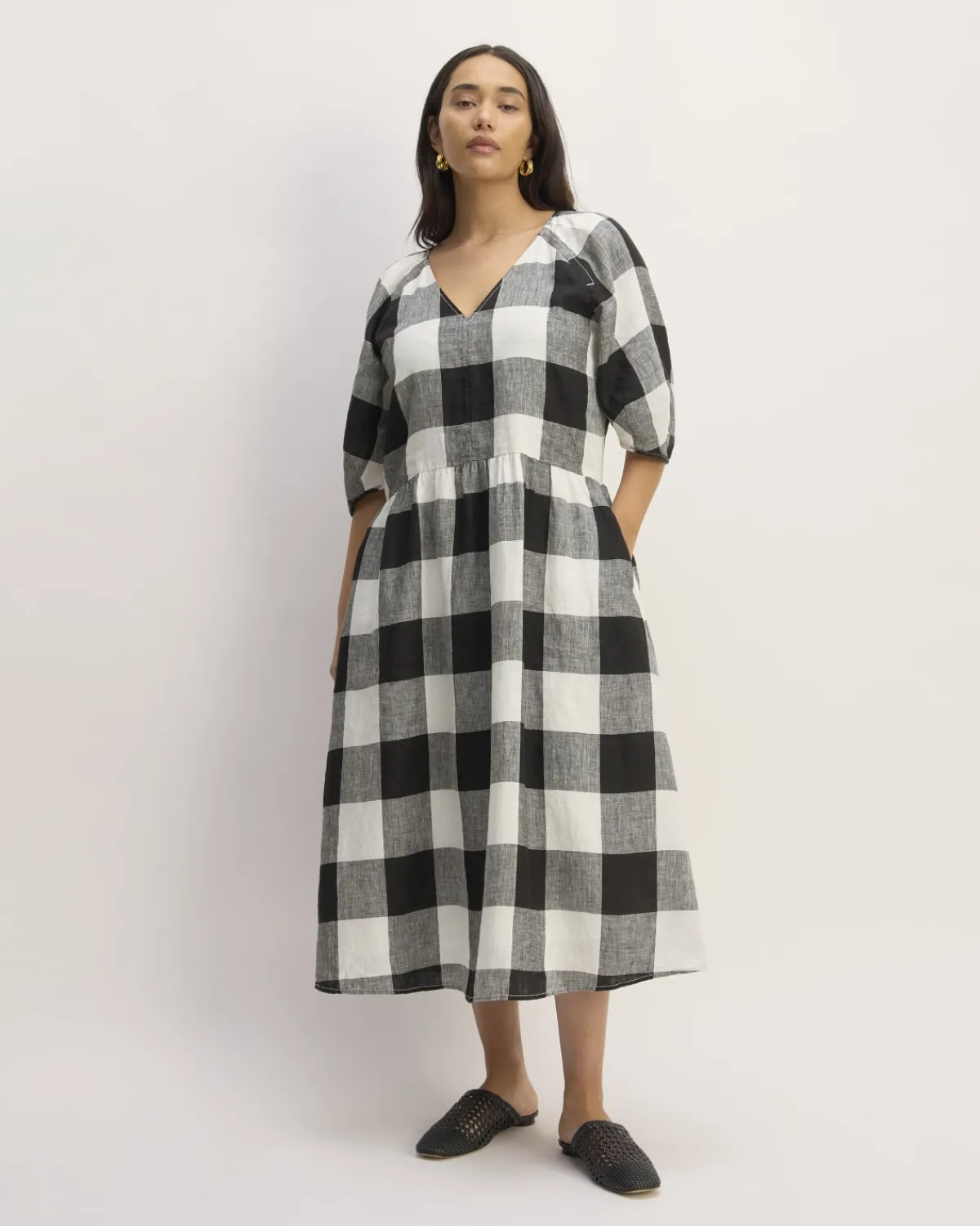Everlane Dresses*The Linen Oversized Puff-Sleeve Dress