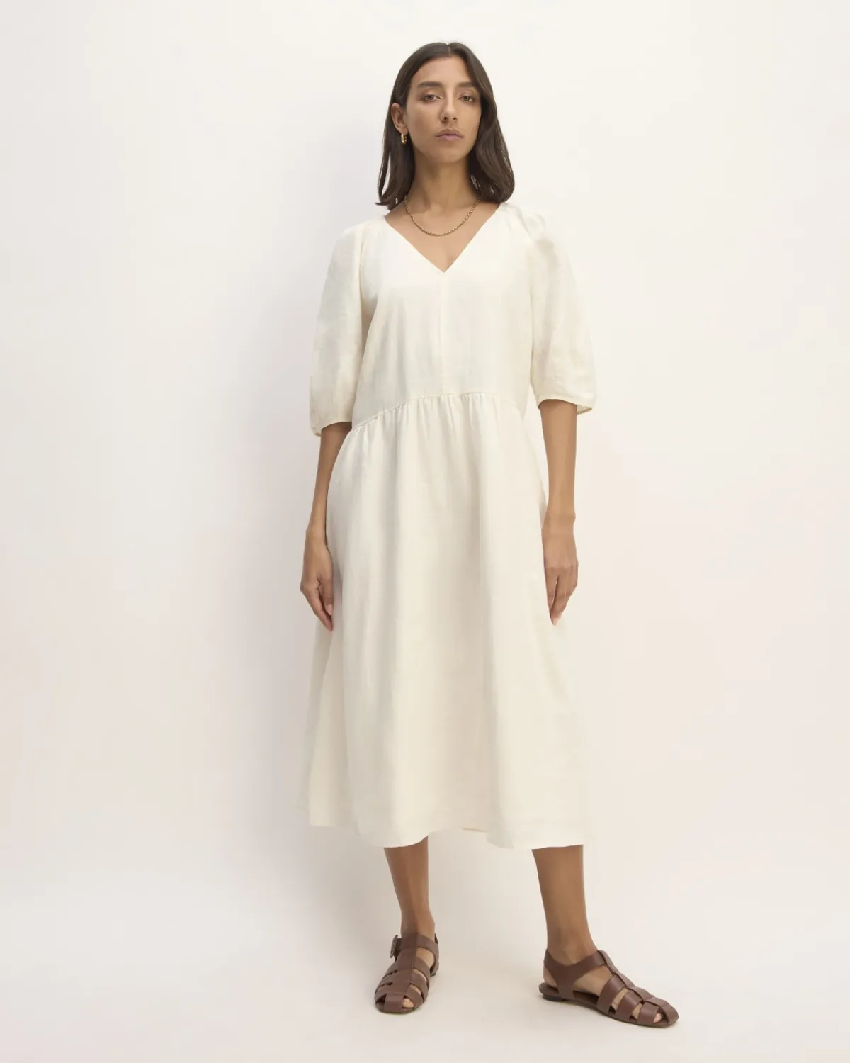 Everlane Dresses*The Linen Oversized Puff-Sleeve Dress