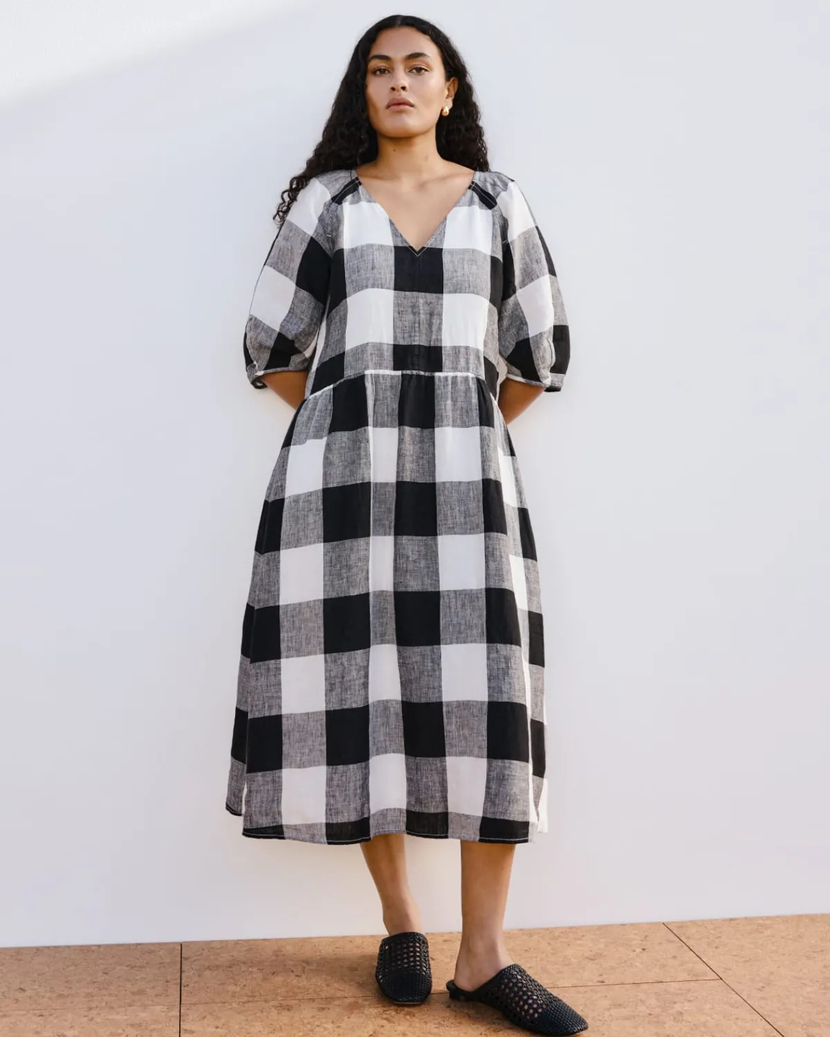 Everlane Dresses*The Linen Oversized Puff-Sleeve Dress