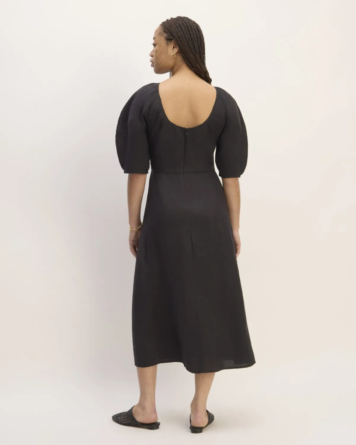 Everlane Dresses*The Linen Short-Sleeve Scoop Midi Dress