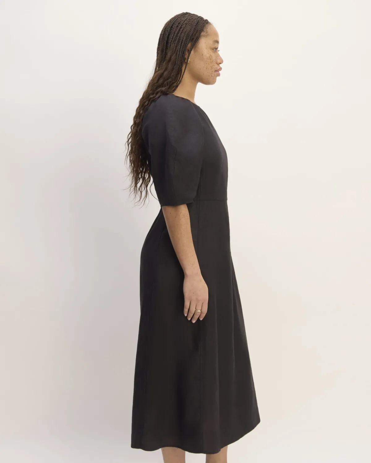 Everlane Dresses*The Linen Short-Sleeve Scoop Midi Dress