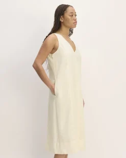Everlane Dresses*The Linen V-Neck Midi Dress Bone