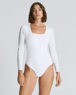 Everlane Bodysuits|Tees*The Long-Sleeve Supima® Square-Neck Bodysuit White