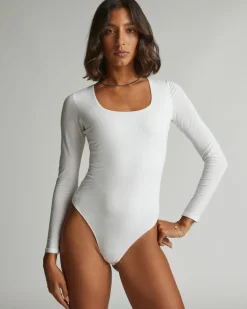 Everlane Bodysuits|Tees*The Long-Sleeve Supima® Square-Neck Bodysuit White