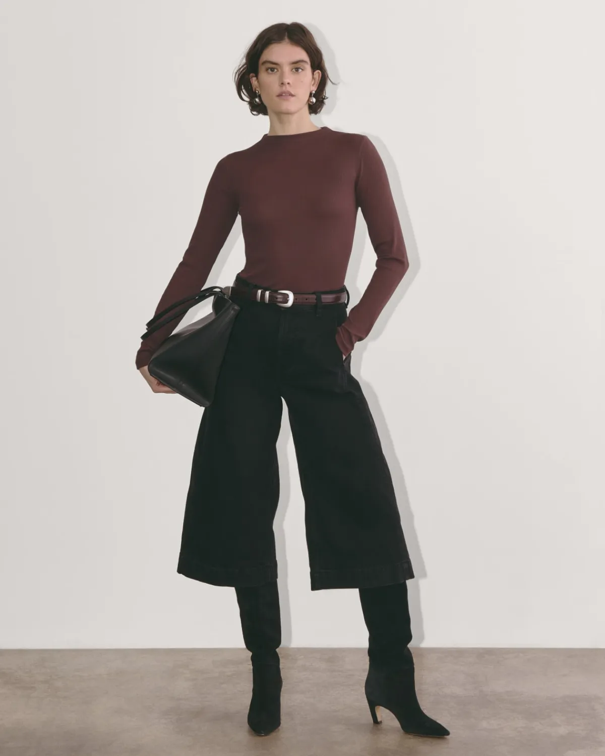 Everlane Tees|Long Sleeve Tees*The Luxe Rib Funnel-Neck Tee