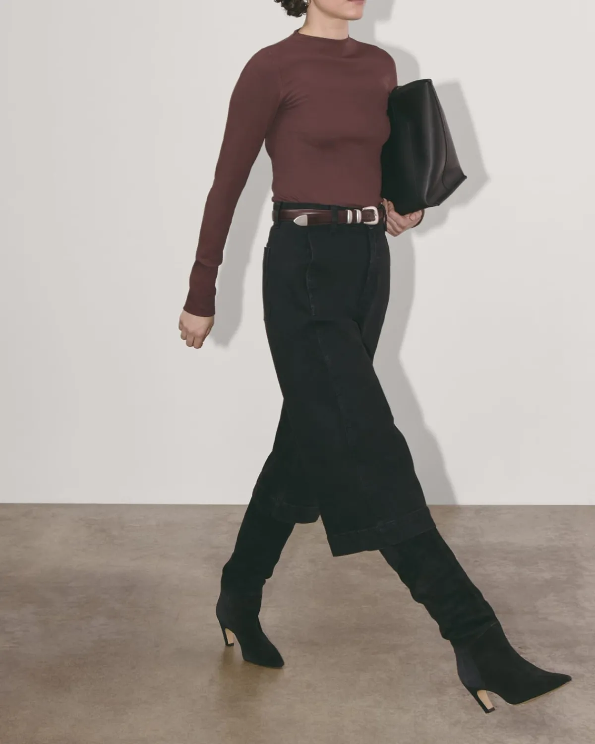Everlane Tees|Long Sleeve Tees*The Luxe Rib Funnel-Neck Tee