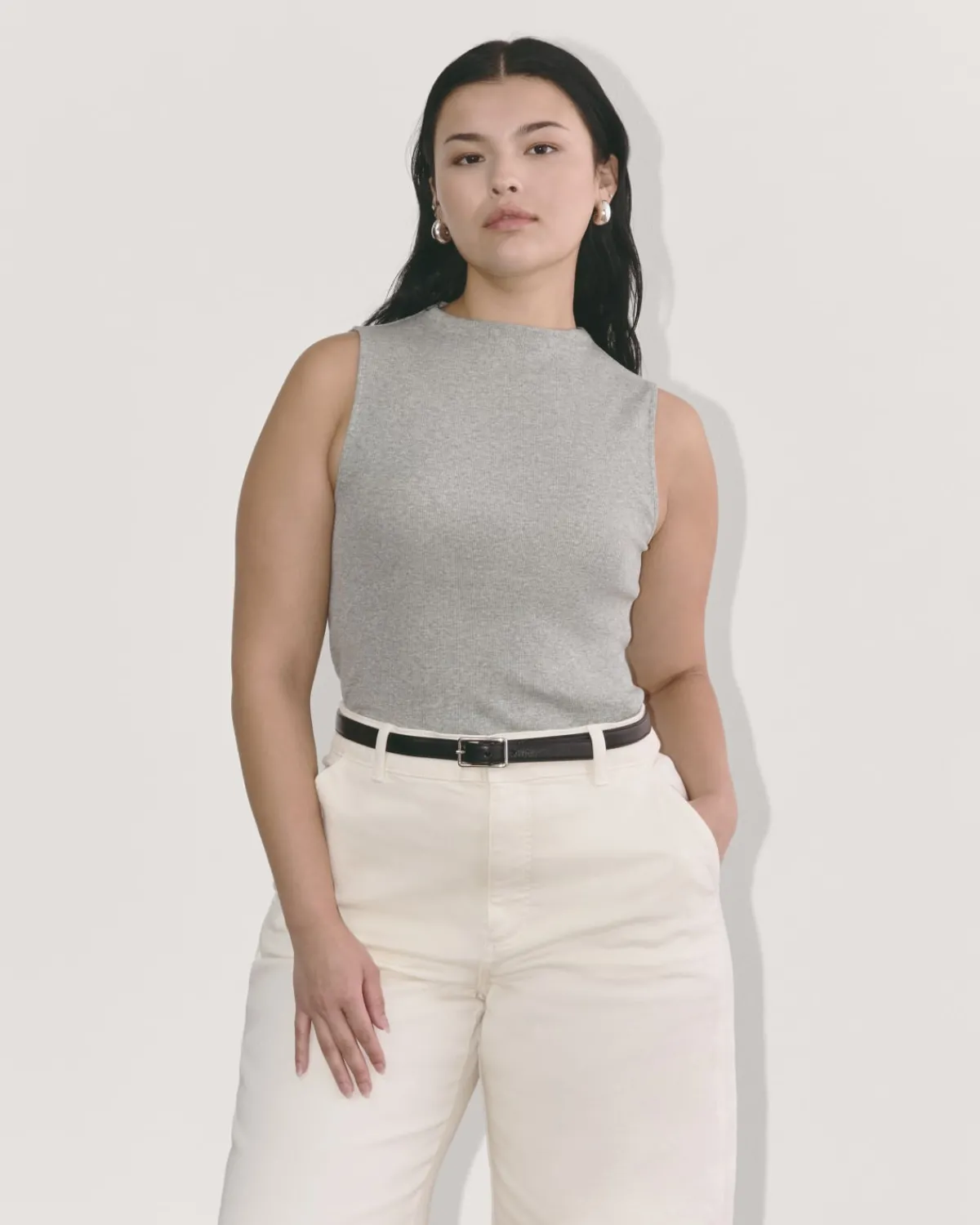 Everlane Tees|Tank Tops*The Luxe Rib Funnel-Neck Tank