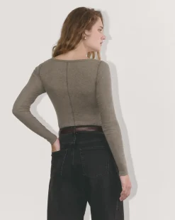 Everlane Tees|Long Sleeve Tees*The Luxe Rib Long-Sleeve Scoop-Neck Tee