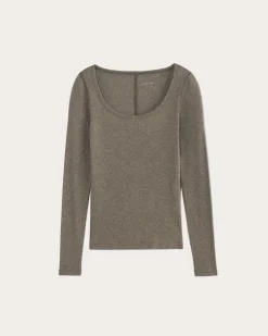 Everlane Tees|Long Sleeve Tees*The Luxe Rib Long-Sleeve Scoop-Neck Tee