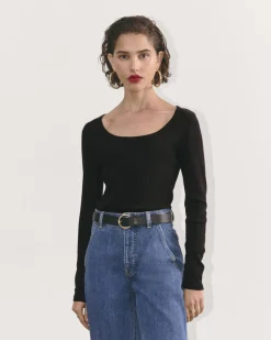 Everlane Tees|Long Sleeve Tees*The Luxe Rib Long-Sleeve Scoop-Neck Tee