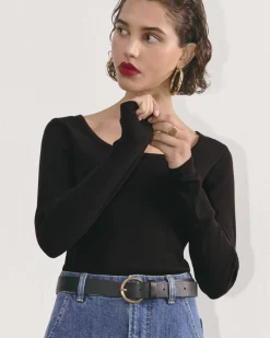 Everlane Tees|Long Sleeve Tees*The Luxe Rib Long-Sleeve Scoop-Neck Tee