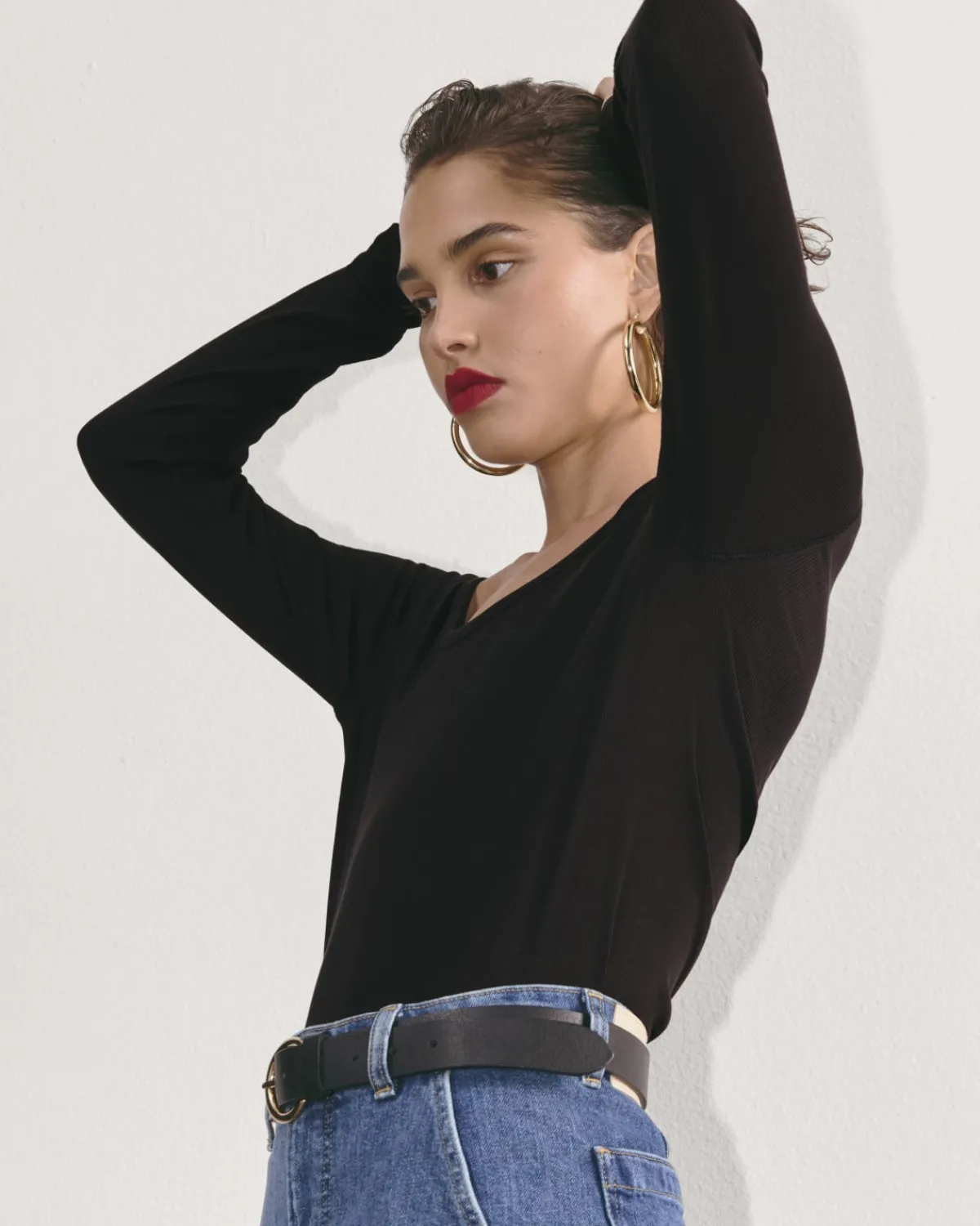 Everlane Tees|Long Sleeve Tees*The Luxe Rib Long-Sleeve Scoop-Neck Tee