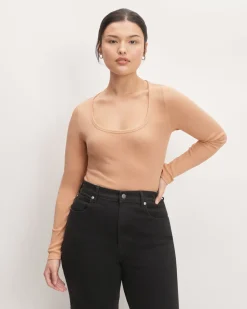 Everlane Tees|Long Sleeve Tees*The Luxe Rib Long-Sleeve Scoop-Neck Tee
