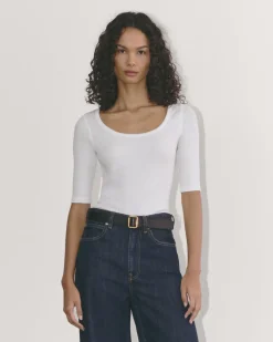 Everlane Tees|Short Sleeve Tees*The Luxe Rib Scoop-Neck Tee