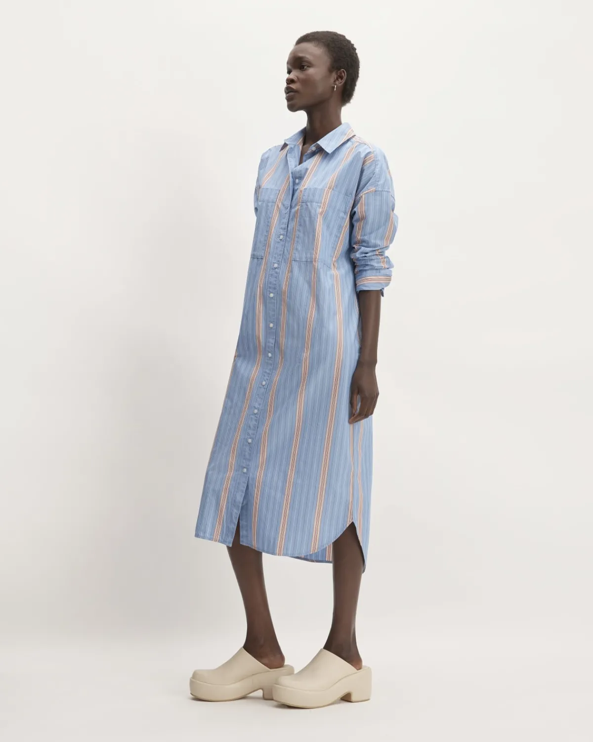 Everlane Dresses*The Midi Cotton Shirt Dress Parisian Blue / Black / Rusted Red / Bone