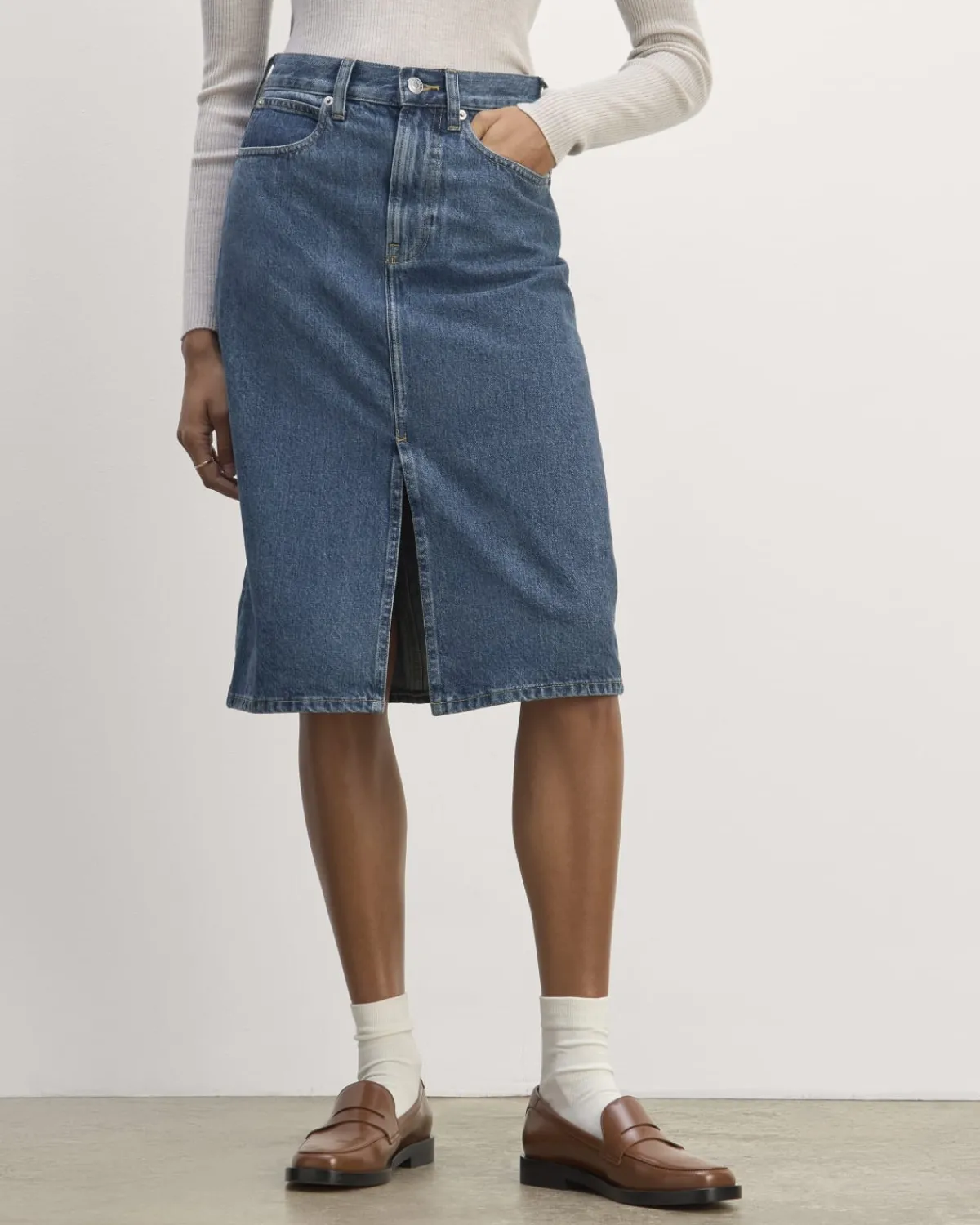 Everlane Shorts & Skirts|Jeans*The Mid-Way Skirt Deep Atlantic
