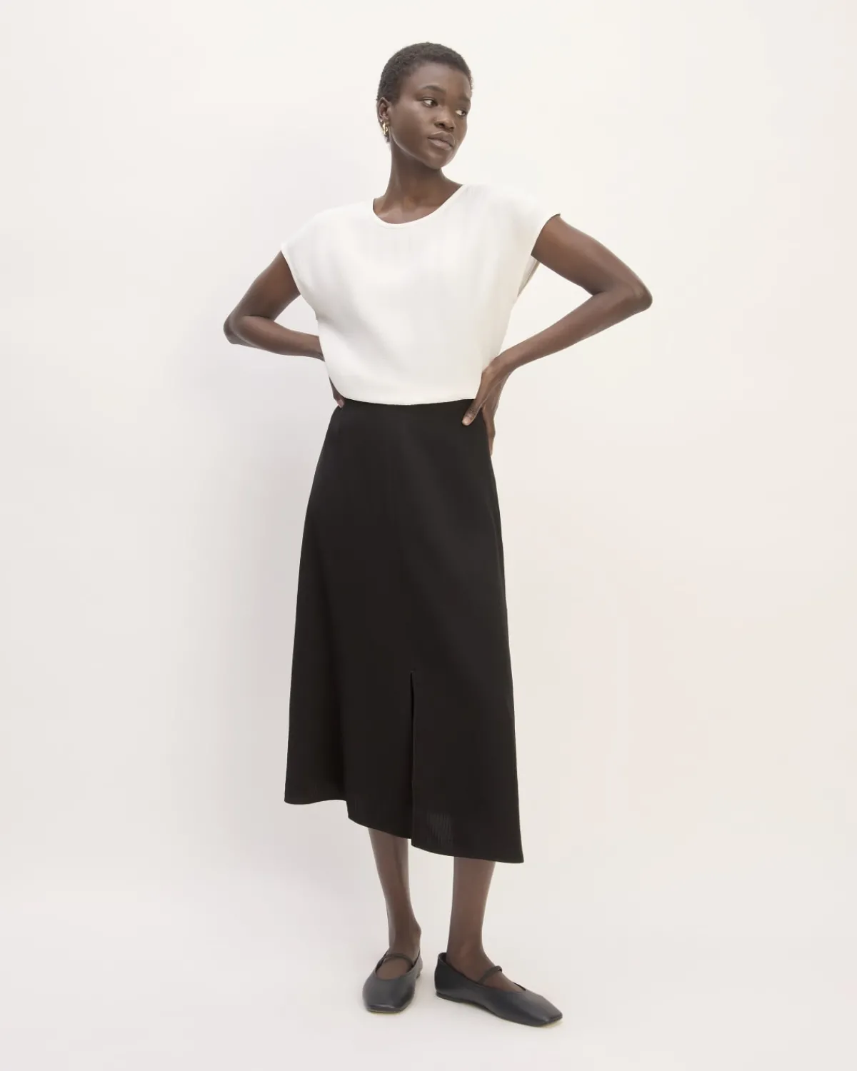Everlane Shorts & Skirts|Jeans*The Mini Jacquard Stripe Slip Skirt Tumbled Black