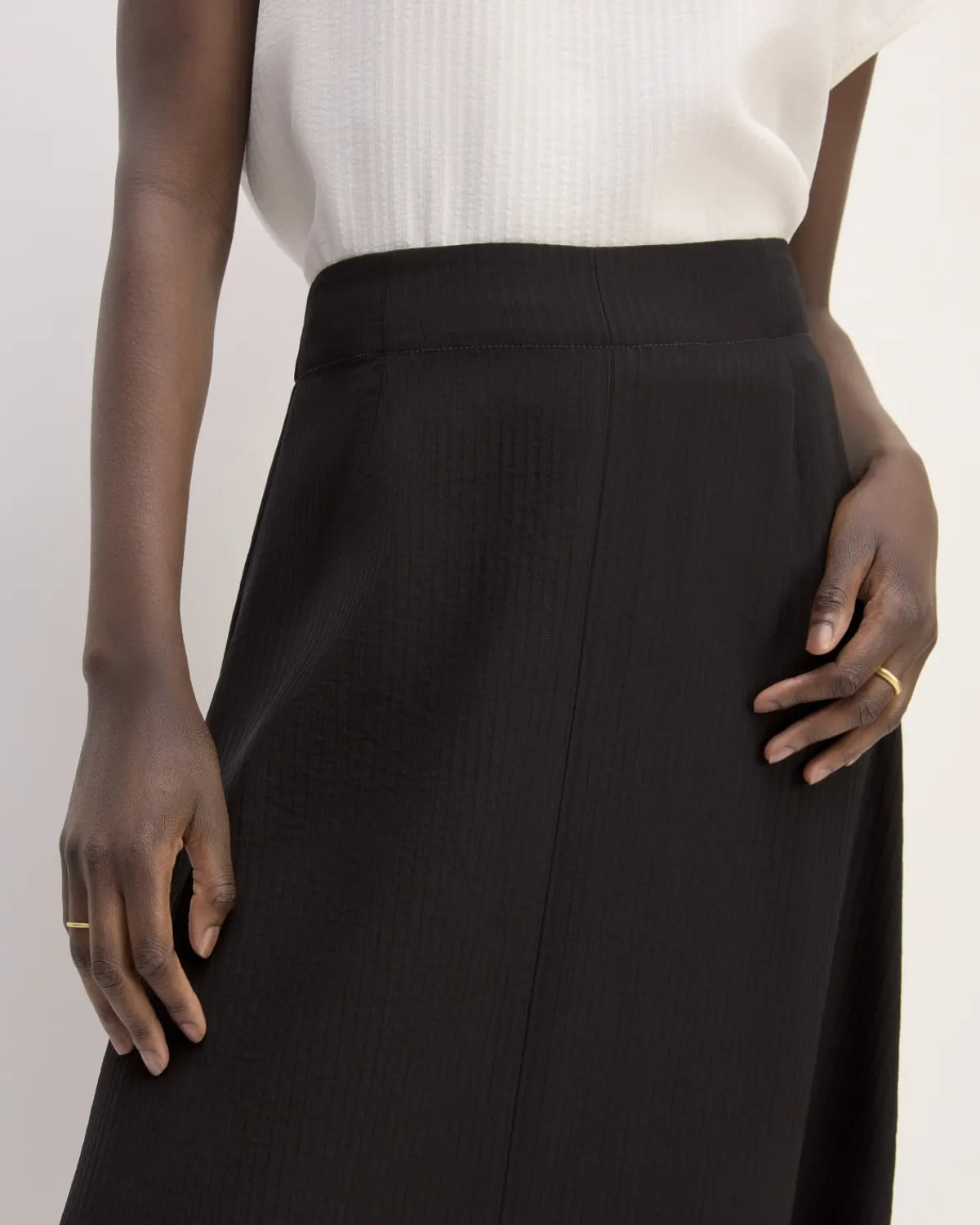 Everlane Shorts & Skirts|Jeans*The Mini Jacquard Stripe Slip Skirt Tumbled Black