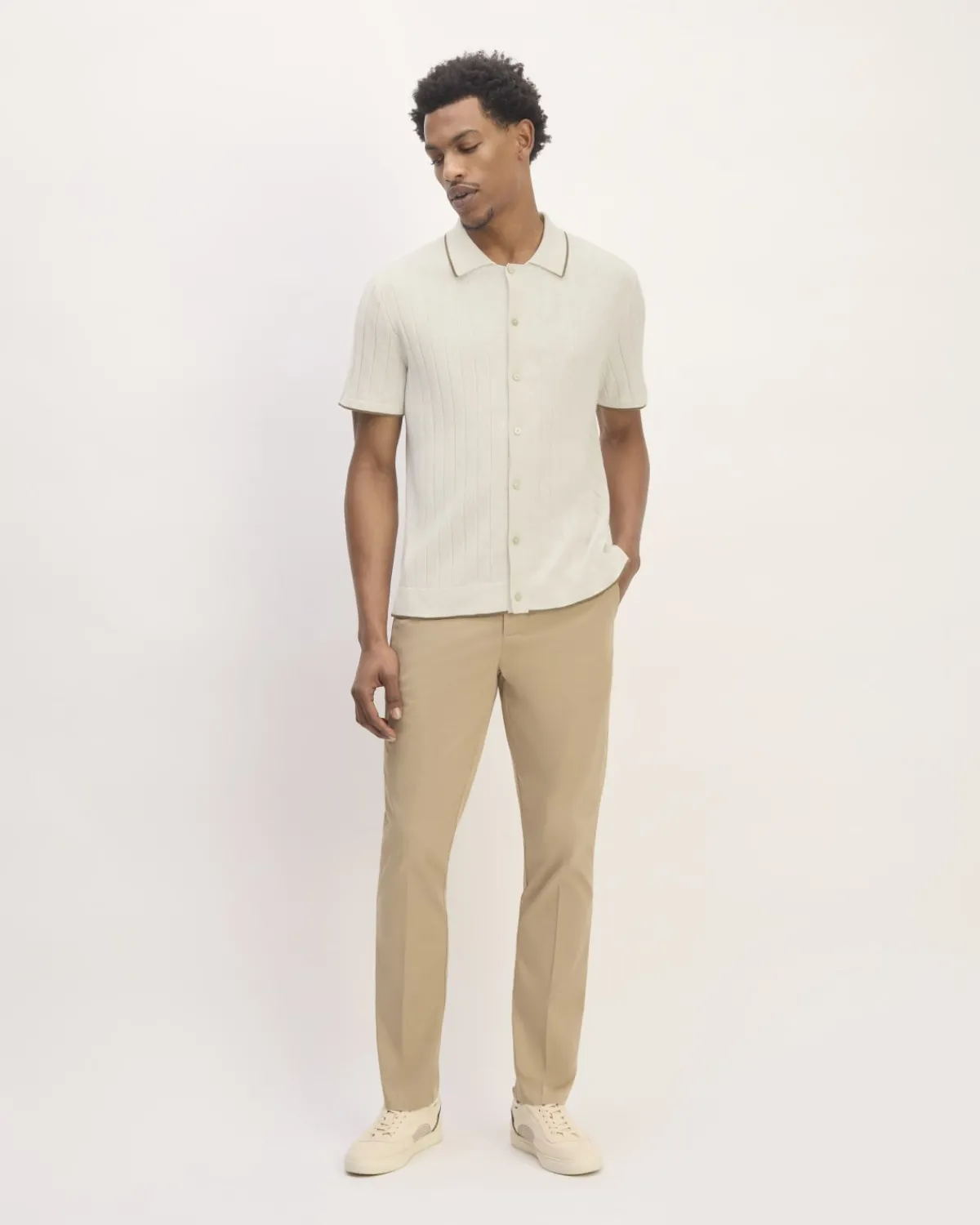 Everlane Sweaters|Turtleneck Sweaters*The No-Sweat Button-Down Polo Heathered Canvas