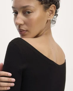 Everlane Sweaters*The Off-Shoulder Top in Ultrasoft Merino Black