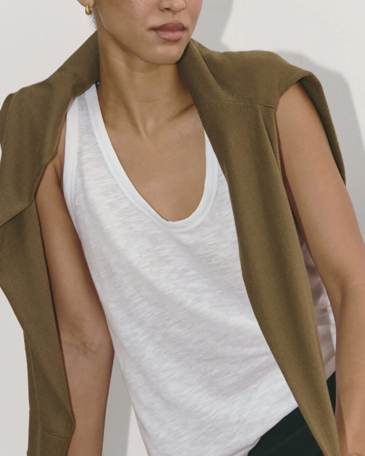 Everlane Loungewear|Tees*The Perform Tank Heathered Grey / Olive