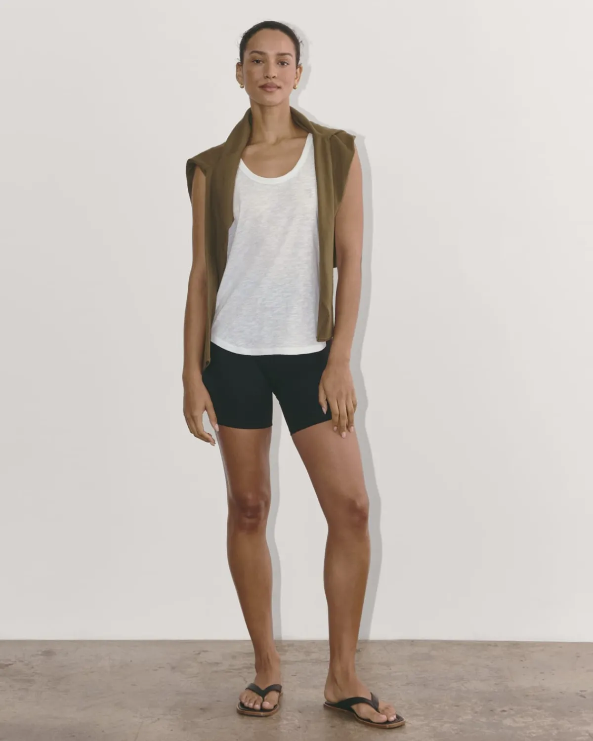 Everlane Loungewear|Tees*The Perform Tank Heathered Grey / Olive