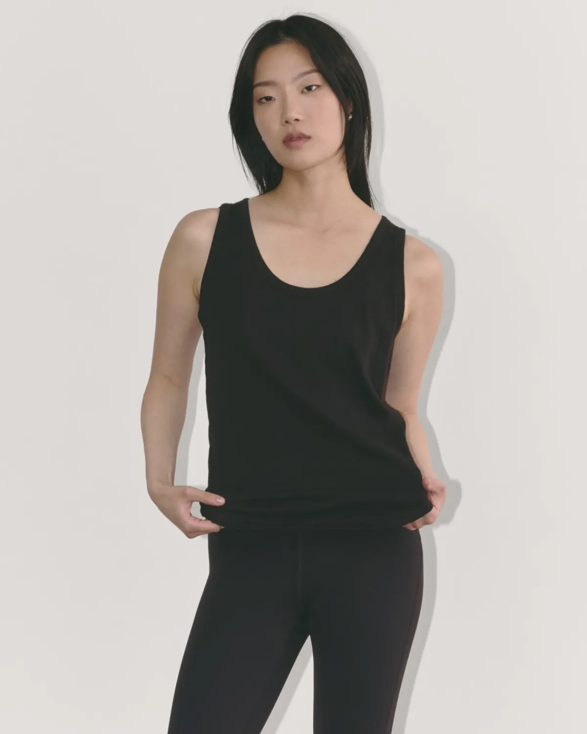 Everlane Loungewear|Tees*The Perform Tank Heathered Grey / Olive