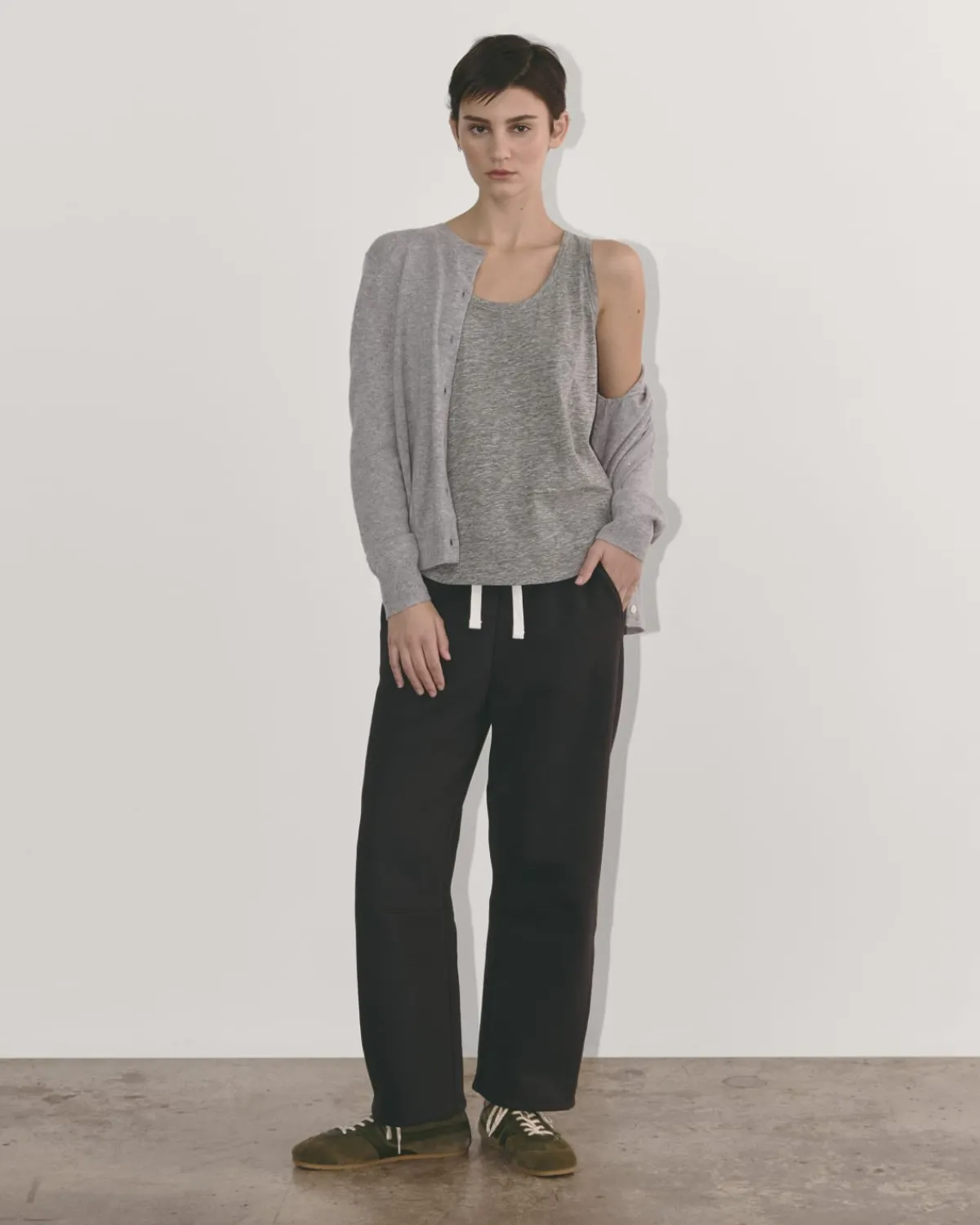 Everlane Loungewear|Tees*The Perform Tank Heathered Grey / Olive