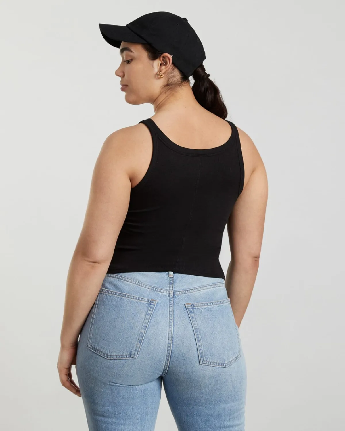 Everlane Tees*The Pima Micro-Rib Short Tank Black