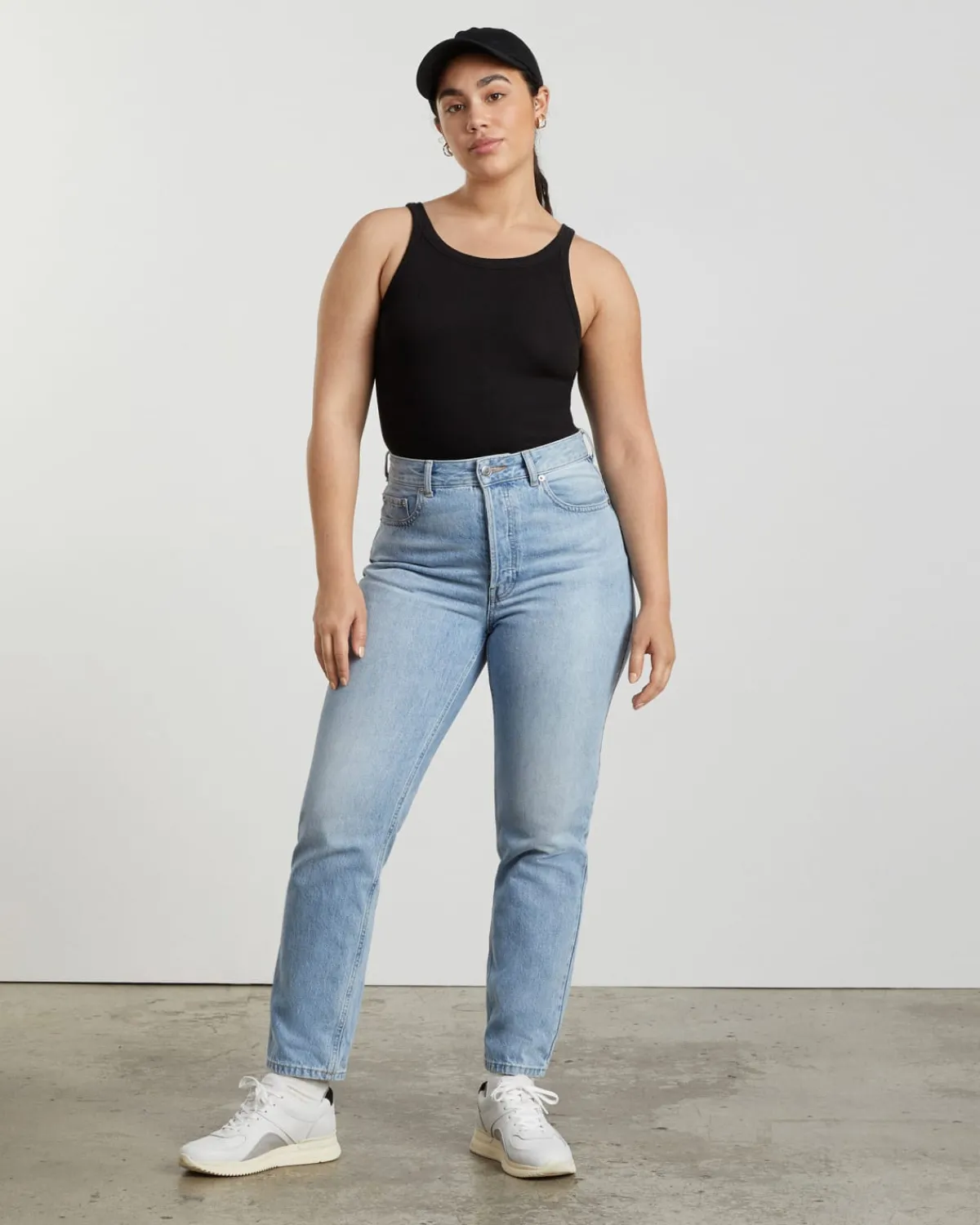 Everlane Tees*The Pima Micro-Rib Short Tank Black