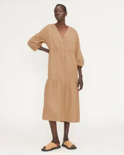 Everlane Dresses*The Poplin Tiered Dress Caramel