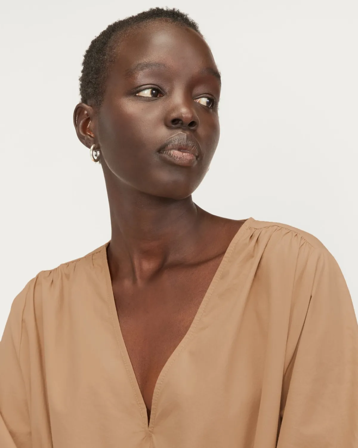 Everlane Dresses*The Poplin Tiered Dress Caramel