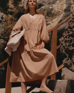 Everlane Dresses*The Poplin Tiered Dress Caramel