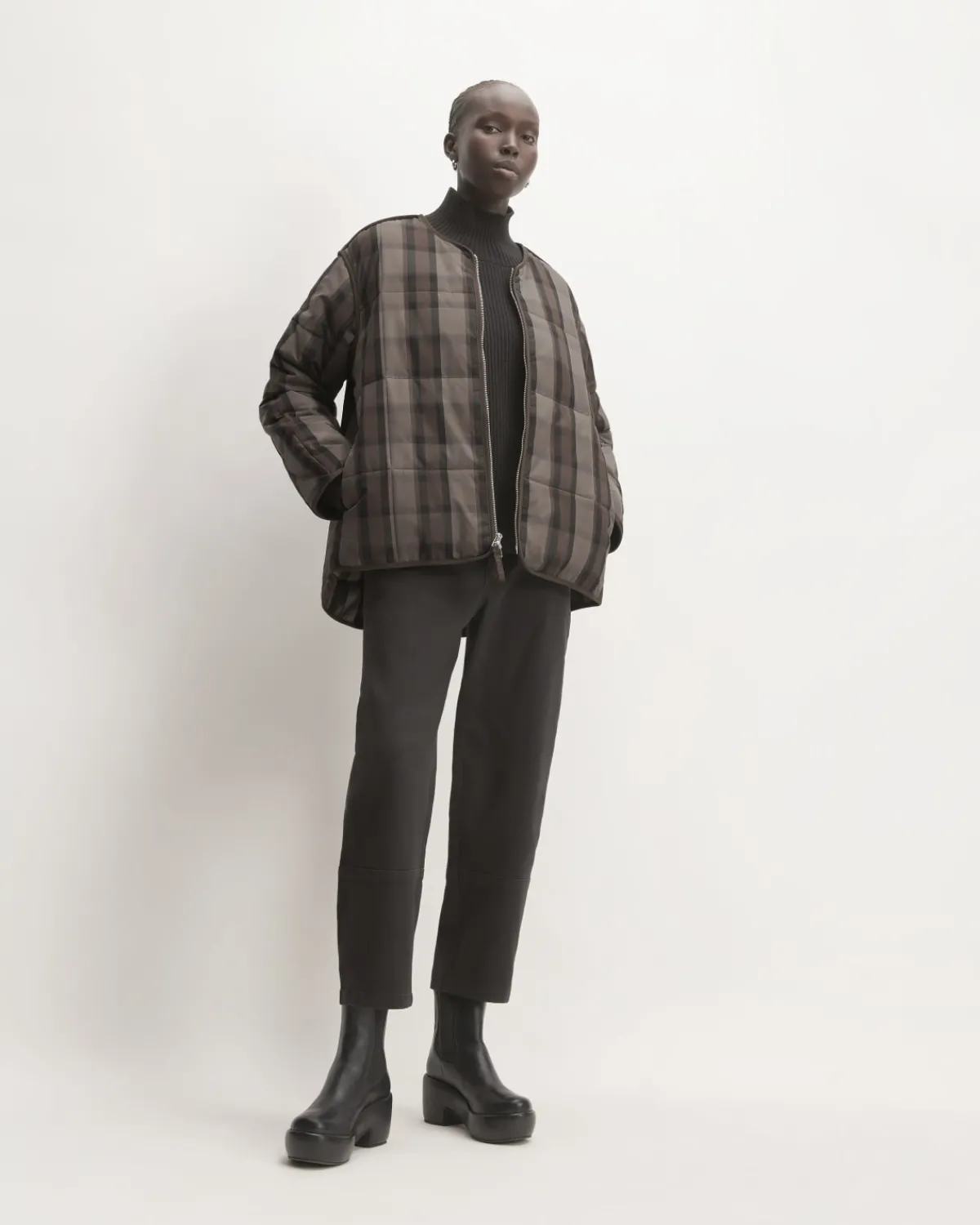Everlane Jackets & Coats|Jackets*The Quilted Cotton Liner Abalone / Black / Earth Brown