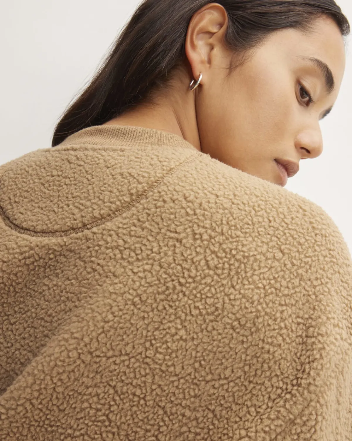 Everlane Loungewear*The ReNew Fleece Oversized Crew Tiger's Eye