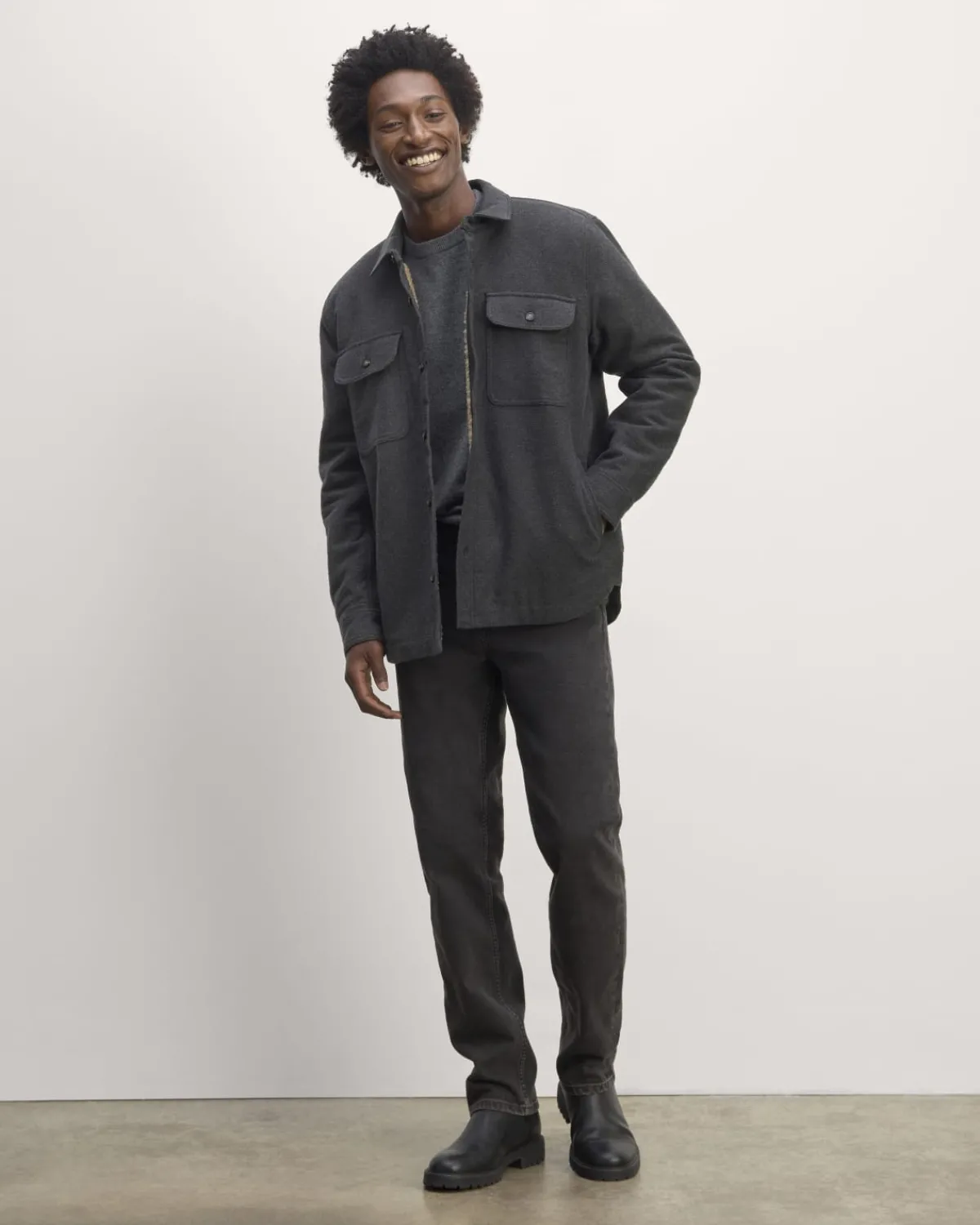 Everlane Jackets & Coats|Shirts*The ReNew Fleece-Lined Heavyweight Overshirt Deep Navy
