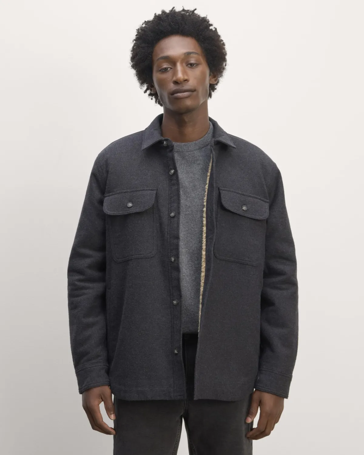 Everlane Jackets & Coats|Shirts*The ReNew Fleece-Lined Heavyweight Overshirt Deep Navy