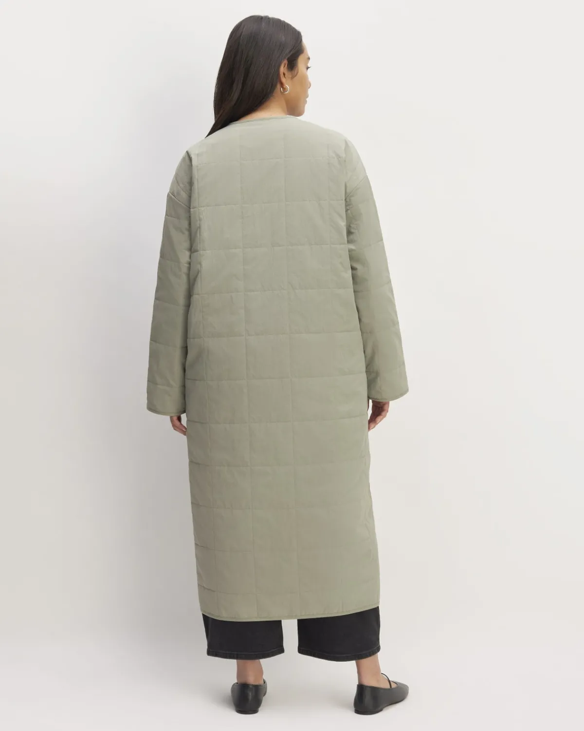 Everlane Jackets & Coats|Puffers & Quilted Jackets*The ReNew Quilted Long Liner Sage Green