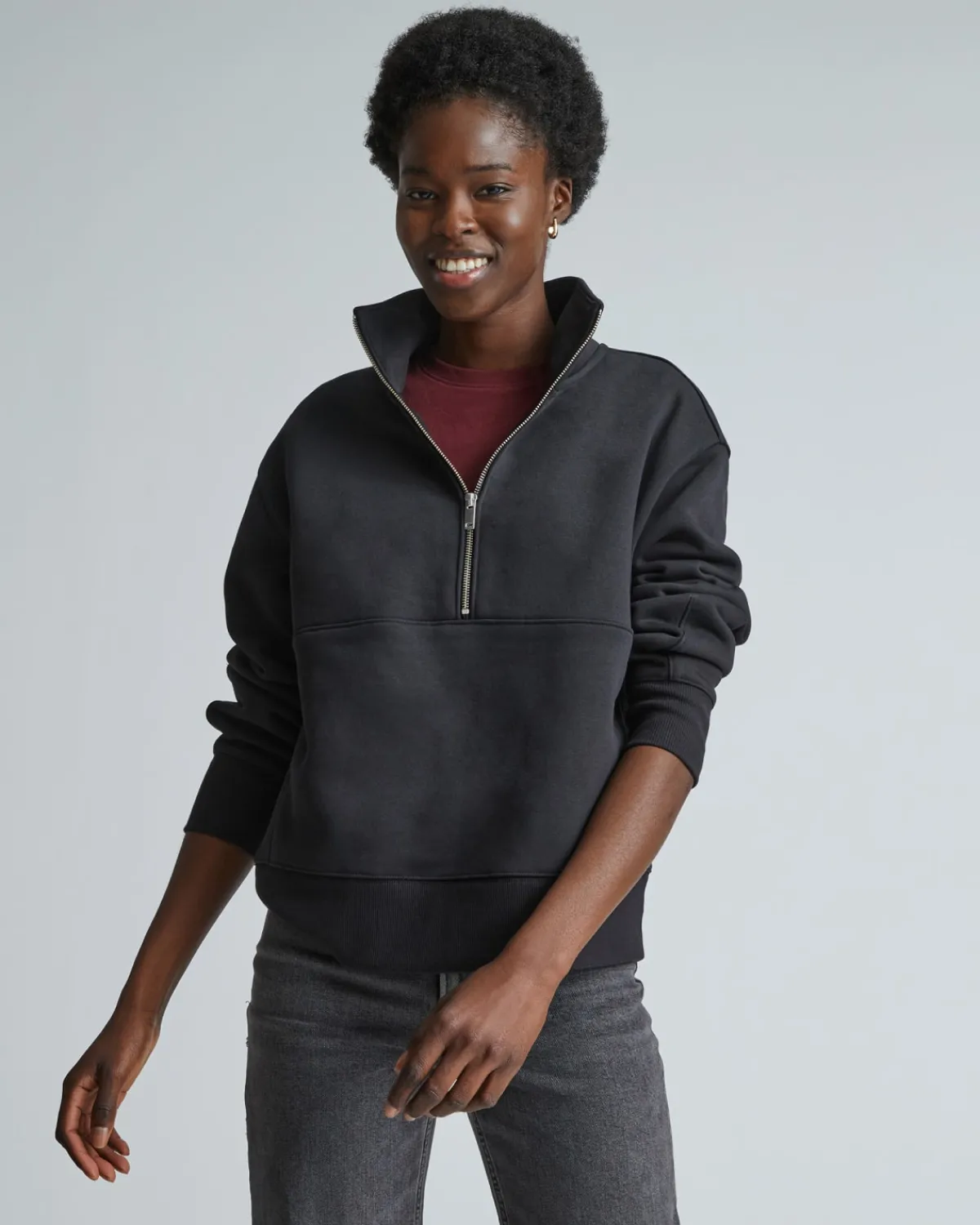 Everlane Loungewear*The ReTrack Half-Zip Sweatshirt Black