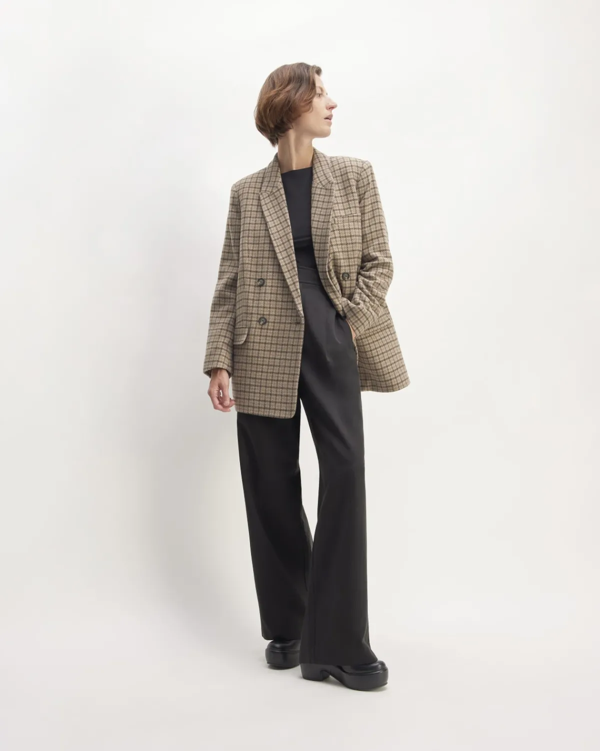 Everlane Jackets & Coats|Blazers*The ReWool® Double-Breasted Blazer Beige Houndstooth