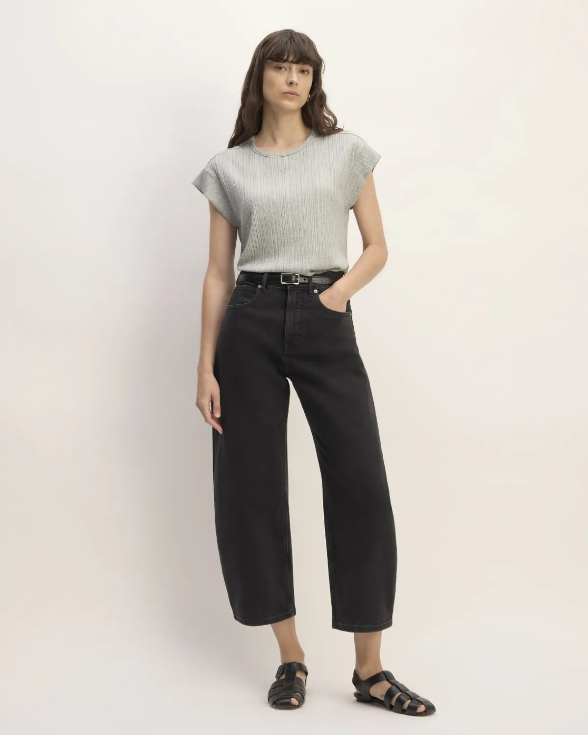 Everlane Tops*The Rib Muscle Tee Heathered Grey