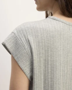 Everlane Tops*The Rib Muscle Tee Heathered Grey