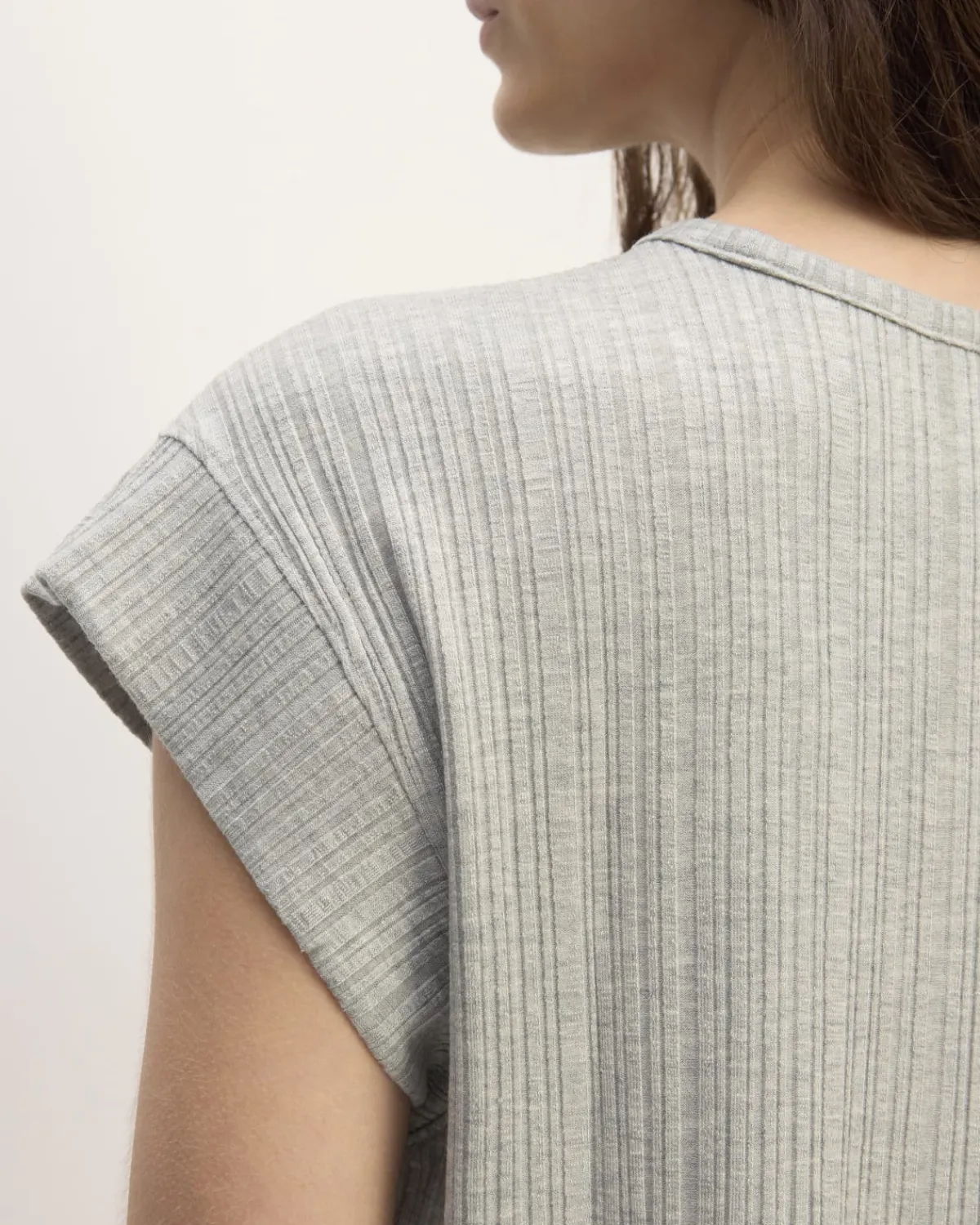 Everlane Tops*The Rib Muscle Tee Heathered Grey