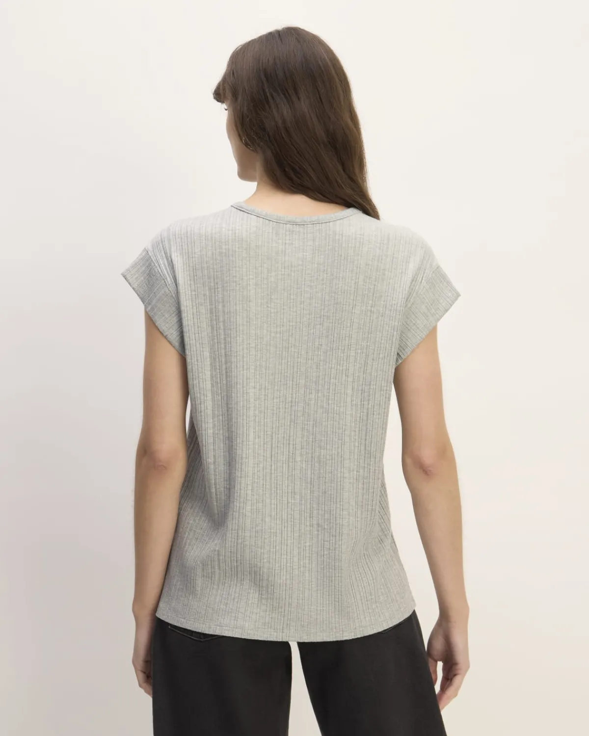 Everlane Tops*The Rib Muscle Tee Heathered Grey