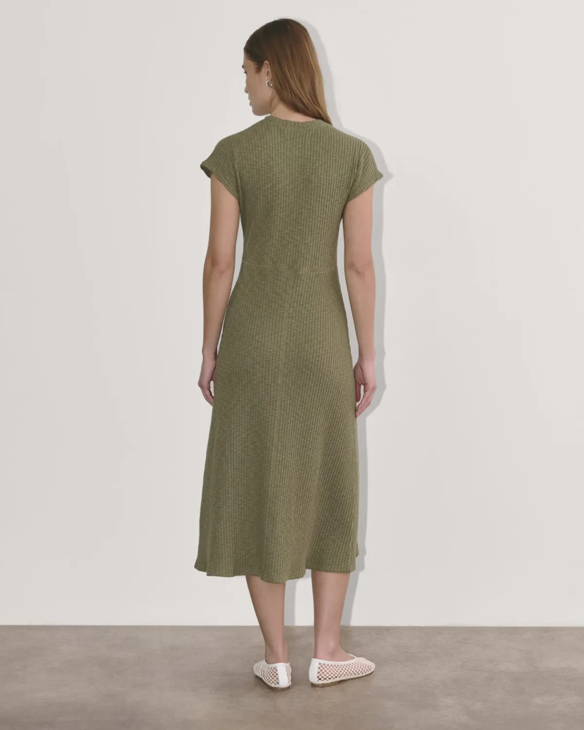Everlane Dresses*The Rib-Knit Cap-Sleeve Midi Dress