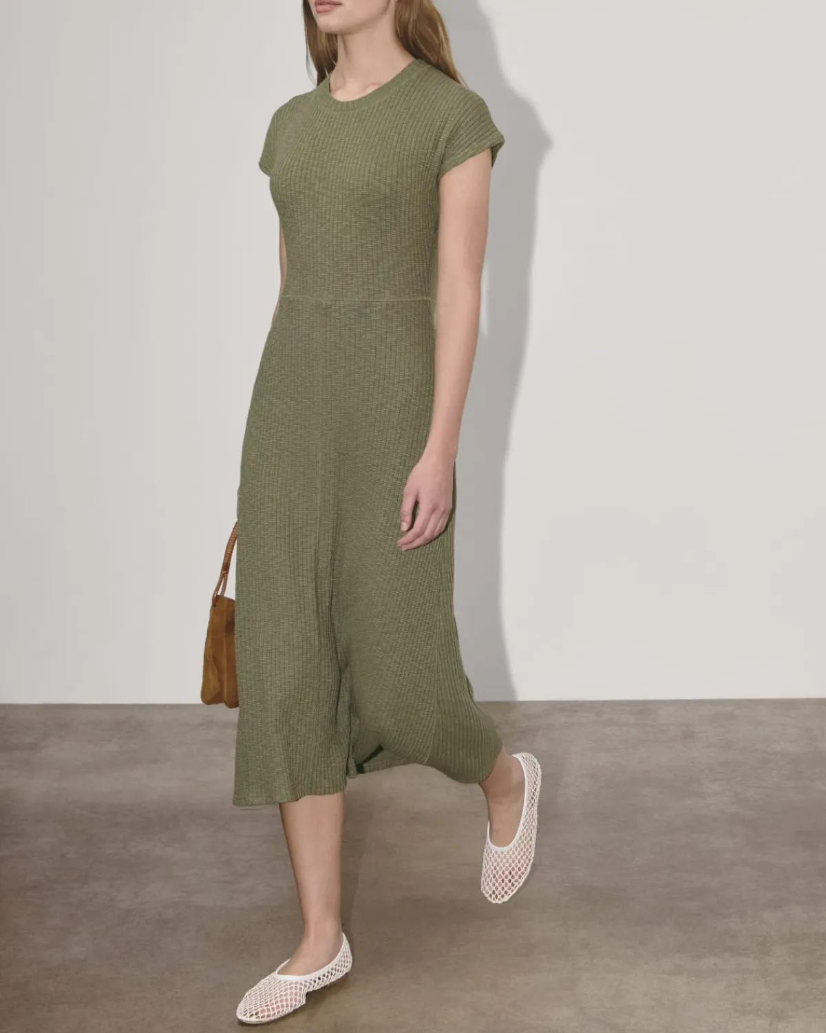 Everlane Dresses*The Rib-Knit Cap-Sleeve Midi Dress
